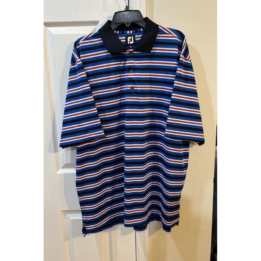 Footjoy Men's Short Sleeve Polo Shirt Sz XL Striped‎